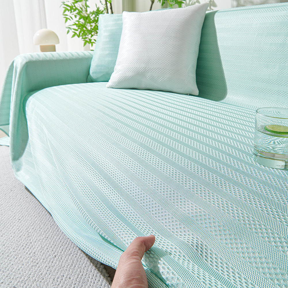 Couvre-canapé d'été frais à rayures