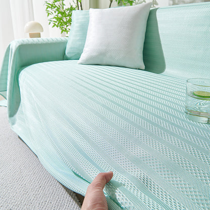 Couvre-canapé d'été frais à rayures