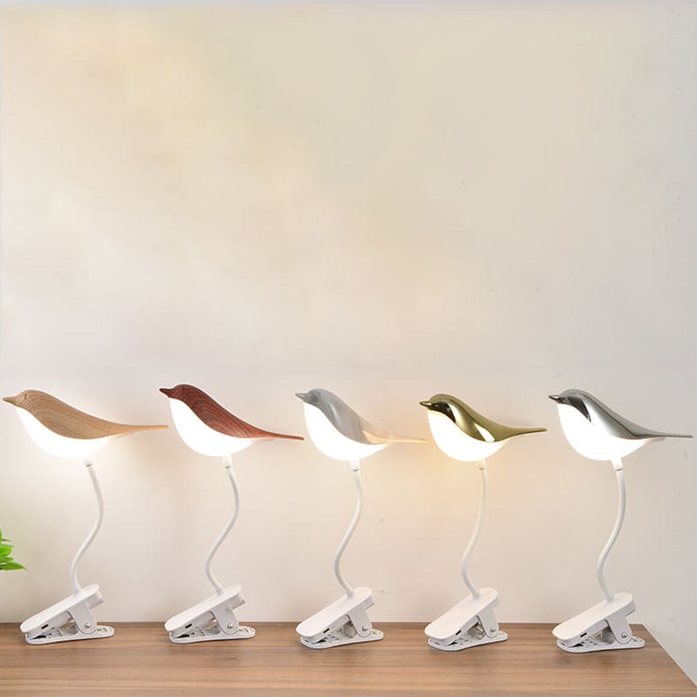 Floroux LED Table Lamp Nordic | USB Charge | Night Light with Bird Clip | Modern Design