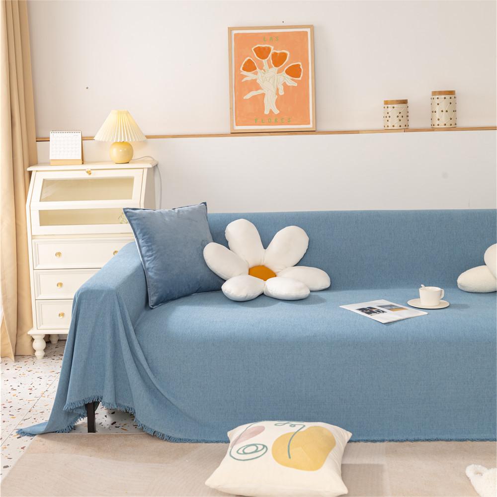 Couverture de canapé / canapé léger en chenille de couleur pure