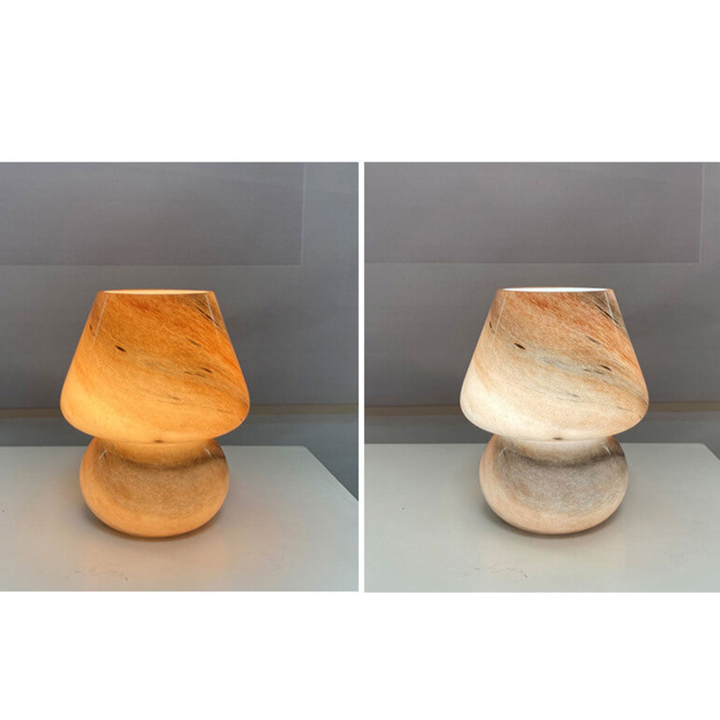 Lampe à champignon en verre design planétaire fait à la main 1 lumière