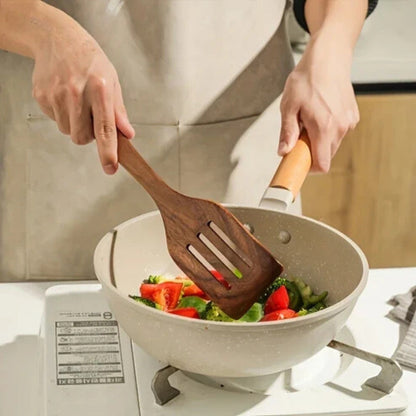 Ustensiles de cuisine Floroux en bois de haute qualité - 7 pièces écologiques et durables