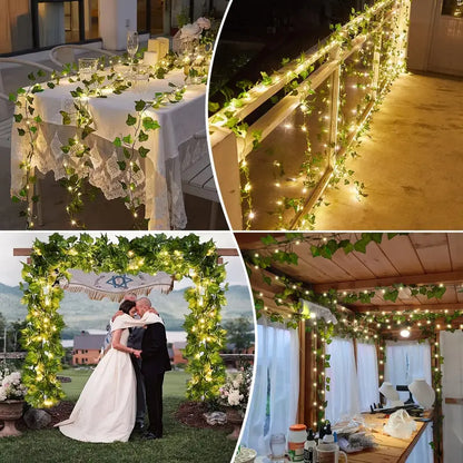 Floroux | Guirlande lumineuse en feuilles LED toute l'année