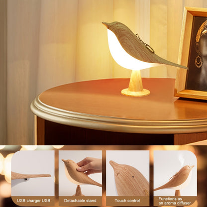 BrightNest - Lampe de table LED USB oiseau avec touch