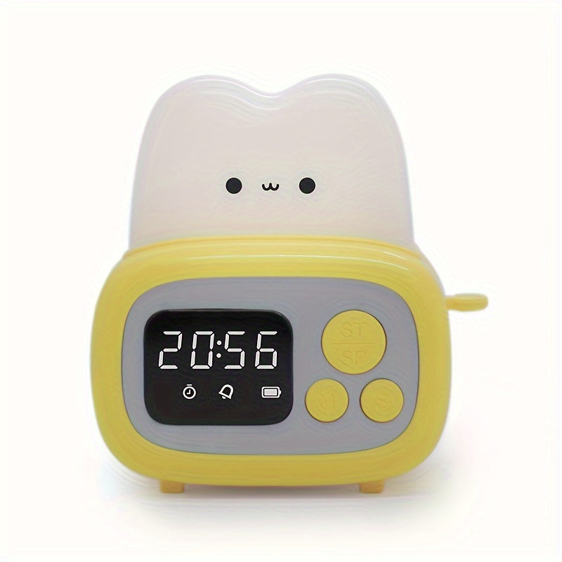 GlowBake Horloge - Réveil LED moderne avec USB rechargeable