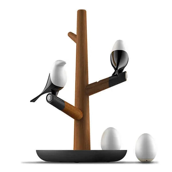 BrightOak Élégance - Lampe de table en bois intelligente avec capteur de mouvement