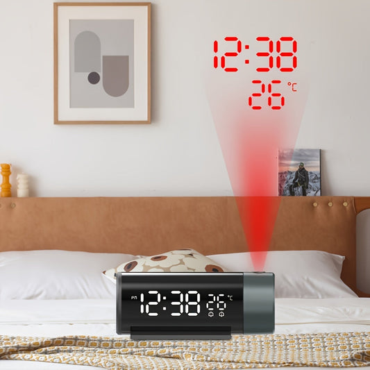ProjectElite Horloge - Horloge de projection moderne noire résistante