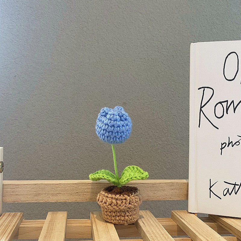 Décor de pot de fleurs au crochet fait main