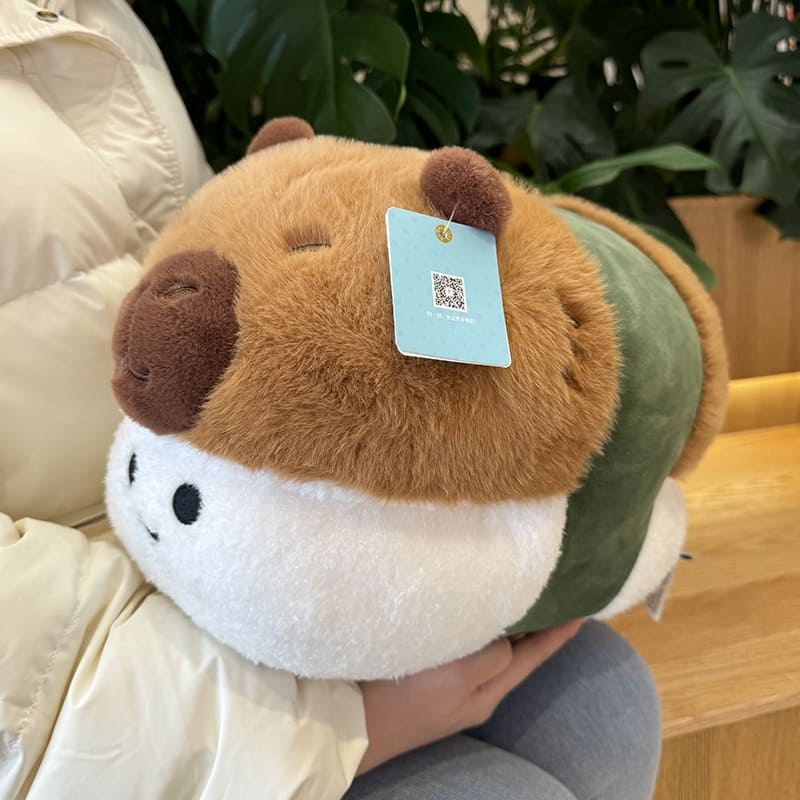 Coussin d'anniversaire en peluche Capybara Frites françaises et Sushi Cadeau poupée Capybara