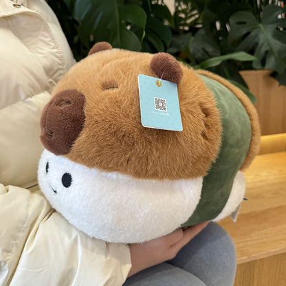 Coussin d'anniversaire en peluche Capybara Frites et Sushi Cadeau Poupée Capybara