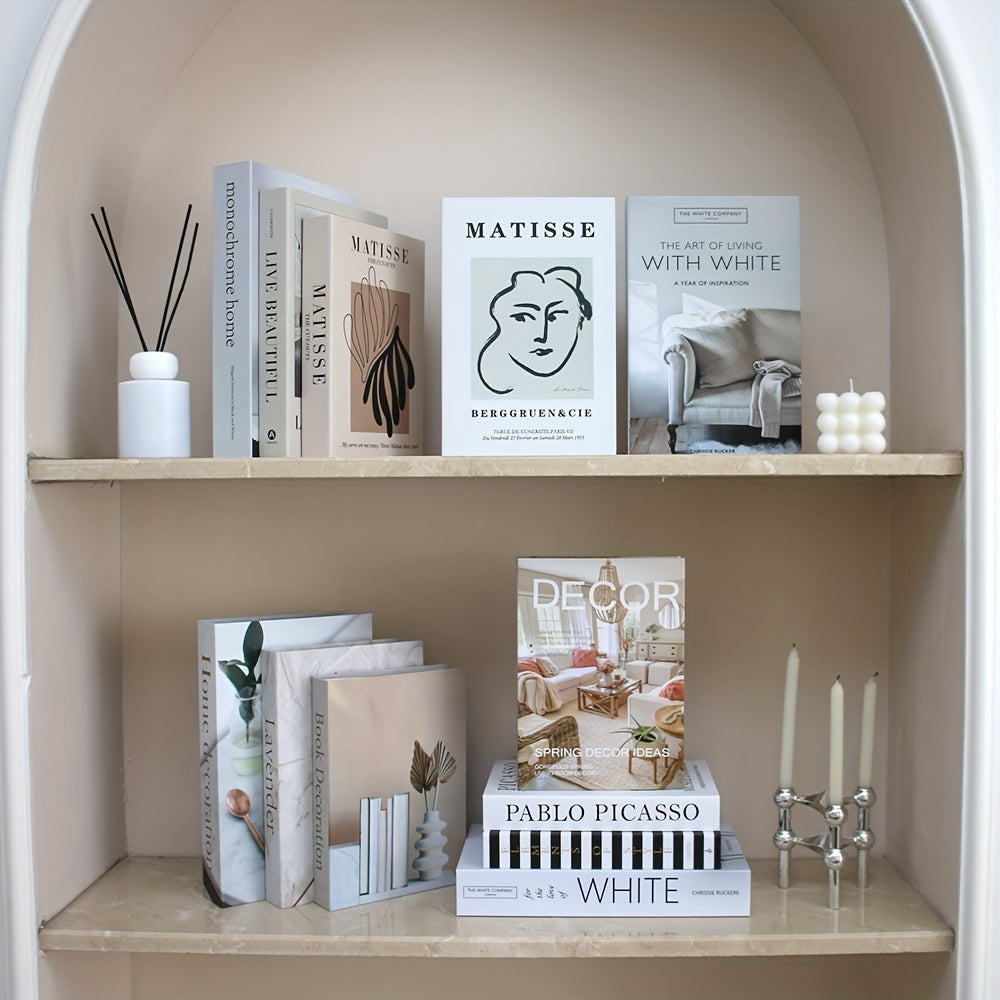 CityCharm - Ensemble de livres décoratifs imitation élégants