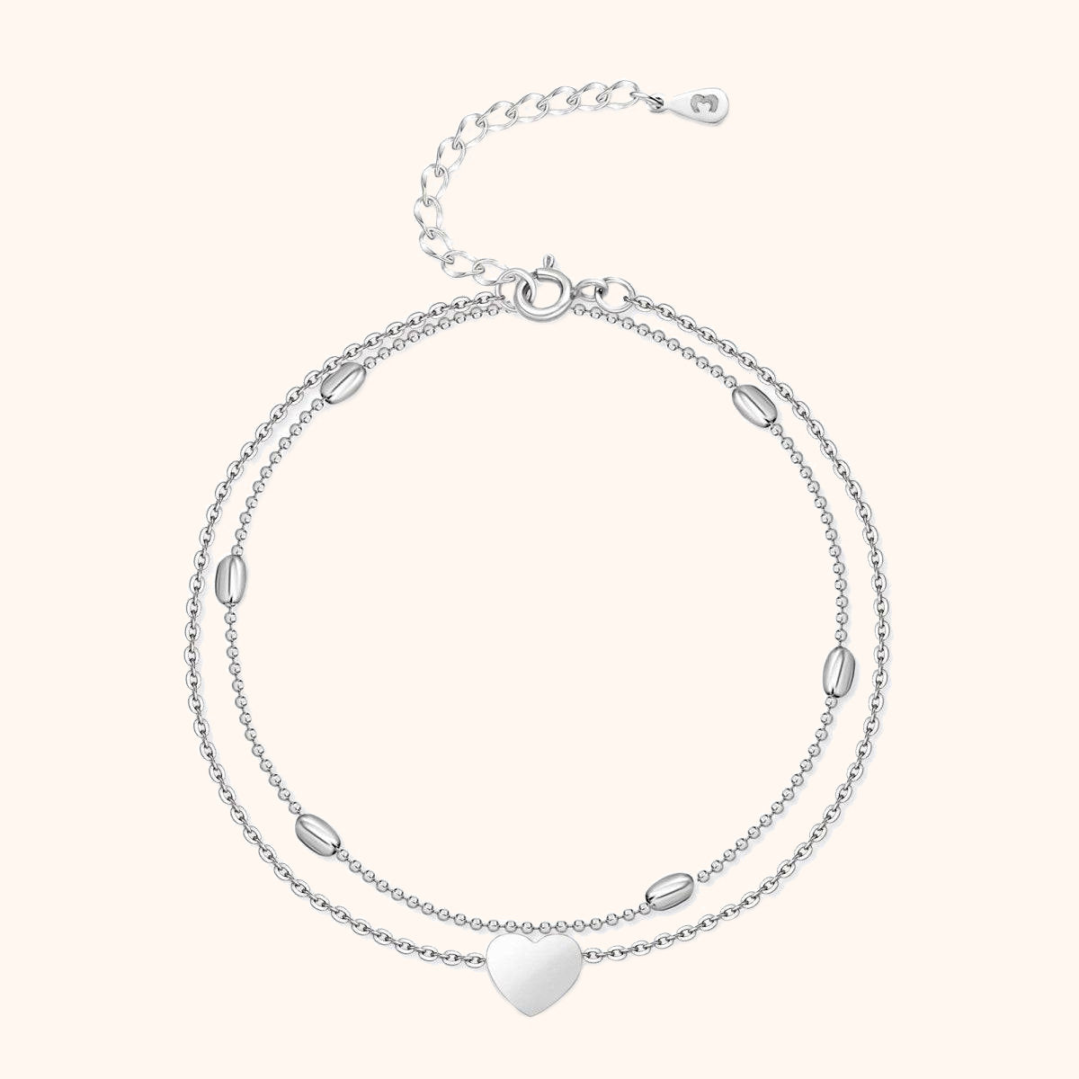 Chic Fiora Enchantment Bracelet de Cheville avec Charms en Forme de Cœur