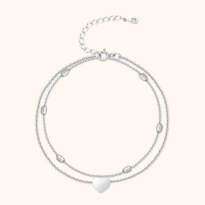 Chic Fiora Enchantment Bracelet de Cheville avec Charms en Forme de Cœur