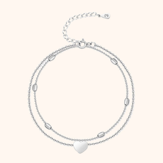 Chic Fiora Enchantment Bracelet de Cheville avec Charms en Forme de Cœur