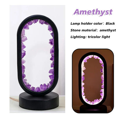 LAMPE de table MONDO, améthyste naturelle