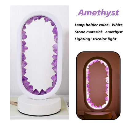 LAMPE de table MONDO, améthyste naturelle