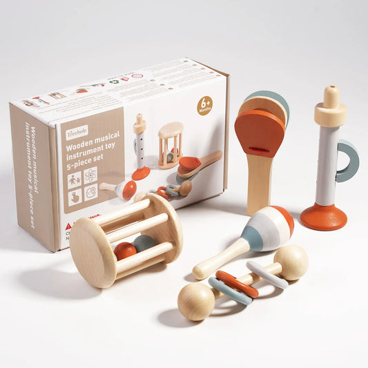 Set d'instruments de musique en bois Montessori pour tout-petits - xylophone accordé professionnellement, maracas et plus - cadeau éducatif pour enfants d'âge préscolaire