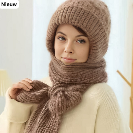 CozyWind Bonnet & Écharpe Set - Mode d'Hiver pour Femmes