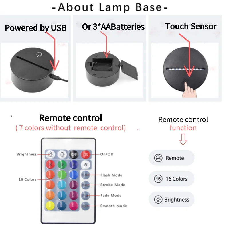 Lampe de nuit avion, lampe tactile LED 3D illusion pour enfants, cadeau de Noël pour la table de nuit