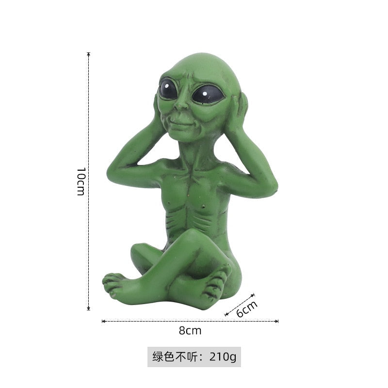 Floroux Alien Garden | Decorative Alien Figure for Outdoor | Resin Statue for Garden & Home | Miniature for Outdoor Use