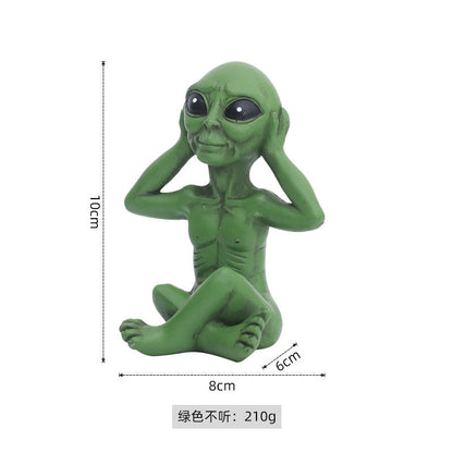 Floroux Alien Garden | Decorative Alien Figure for Outdoor | Resin Statue for Garden & Home | Miniature for Outdoor Use