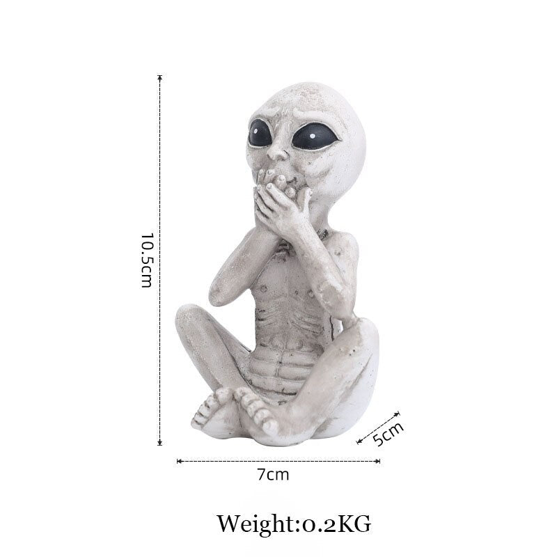 Floroux Alien Garden | Decorative Alien Figure for Outdoor | Resin Statue for Garden & Home | Miniature for Outdoor Use