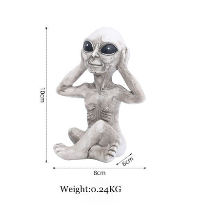 Floroux Alien Garden | Decorative Alien Figure for Outdoor | Resin Statue for Garden & Home | Miniature for Outdoor Use