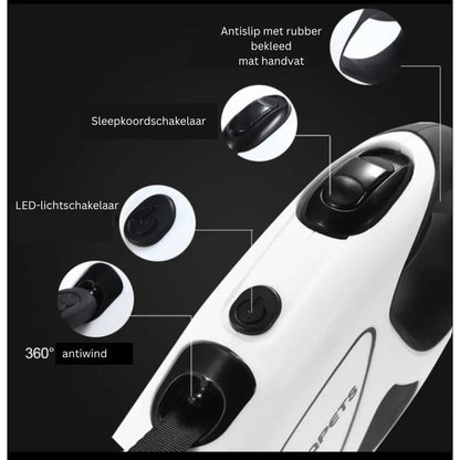 BrightLeash - Luxe laisse rétractable pour chien avec LED