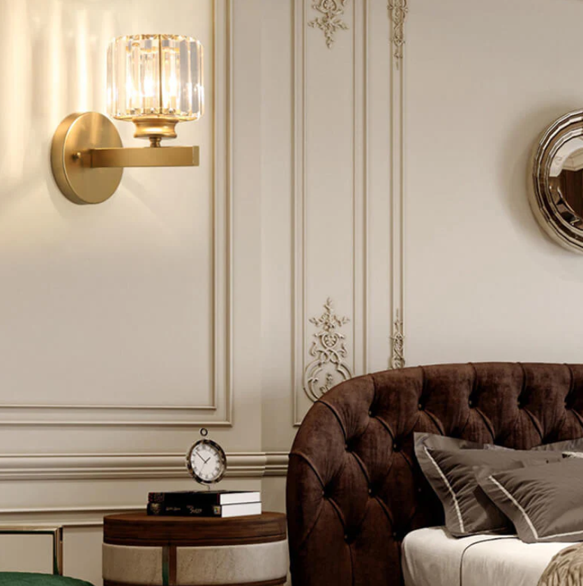 Floroux Applique Vintage avec abat-jour en cristal - Élégance rétro pour l'intérieur