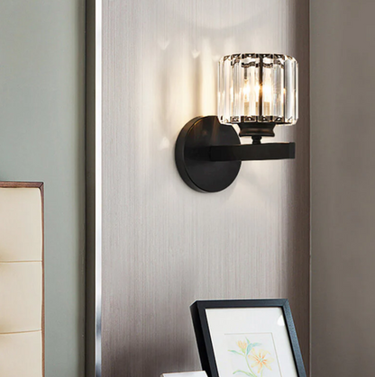 Floroux Applique Vintage avec abat-jour en cristal - Élégance rétro pour l'intérieur