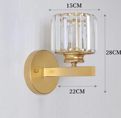 Floroux Applique Vintage avec abat-jour en cristal - Élégance rétro pour l'intérieur