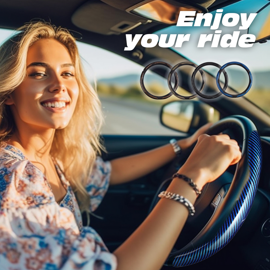 Floroux steering wheel cover 36 cm | Non-slip car steering wheel protection | High-quality material | Comfort and style