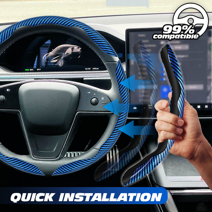 Floroux steering wheel cover 36 cm | Non-slip car steering wheel protection | High-quality material | Comfort and style