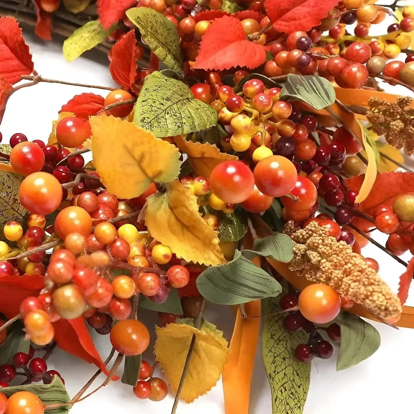 Couronne de porte en rotin d'automne – AmberLeaf