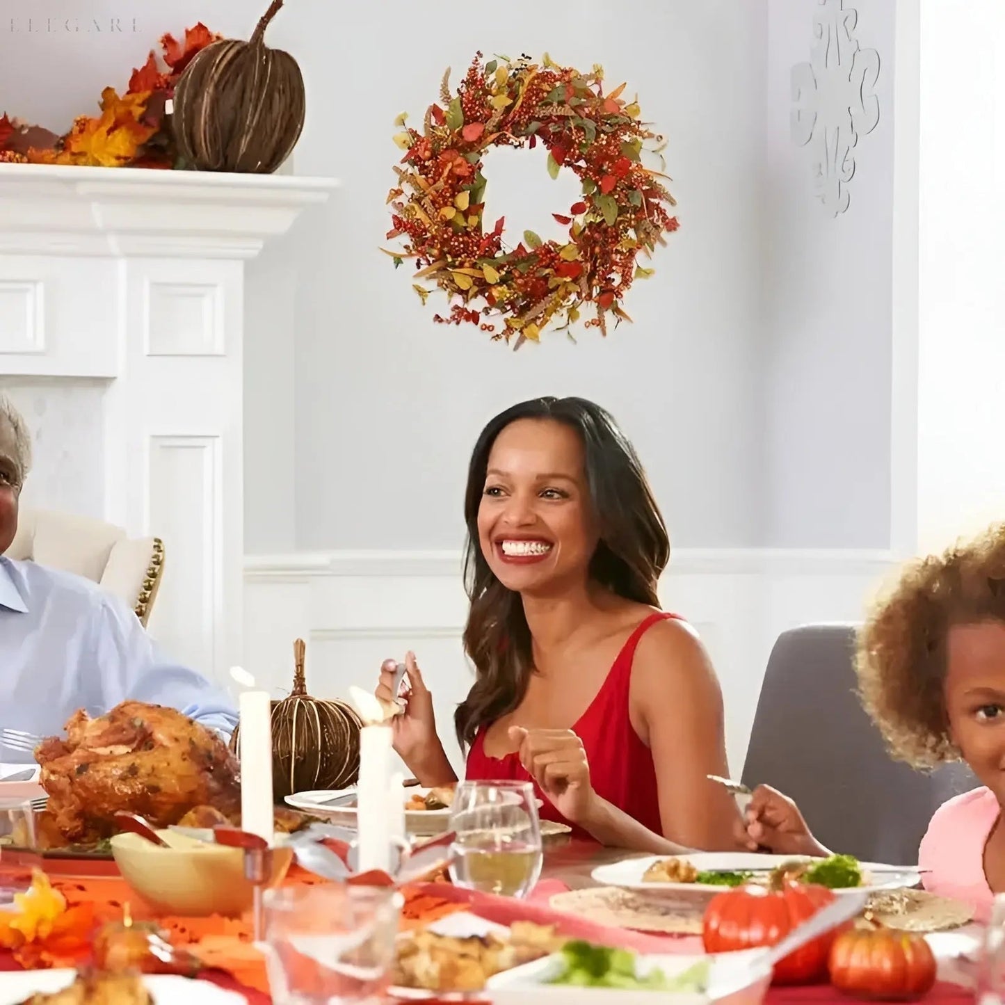 Couronne de porte en rotin d'automne – AmberLeaf