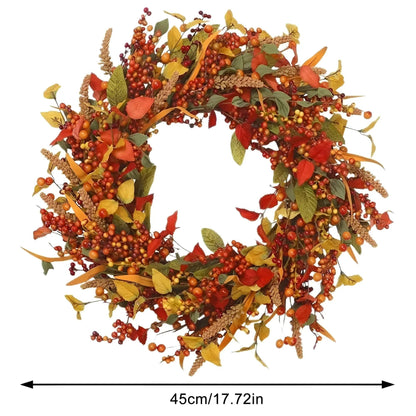 Couronne de porte en rotin d'automne – AmberLeaf