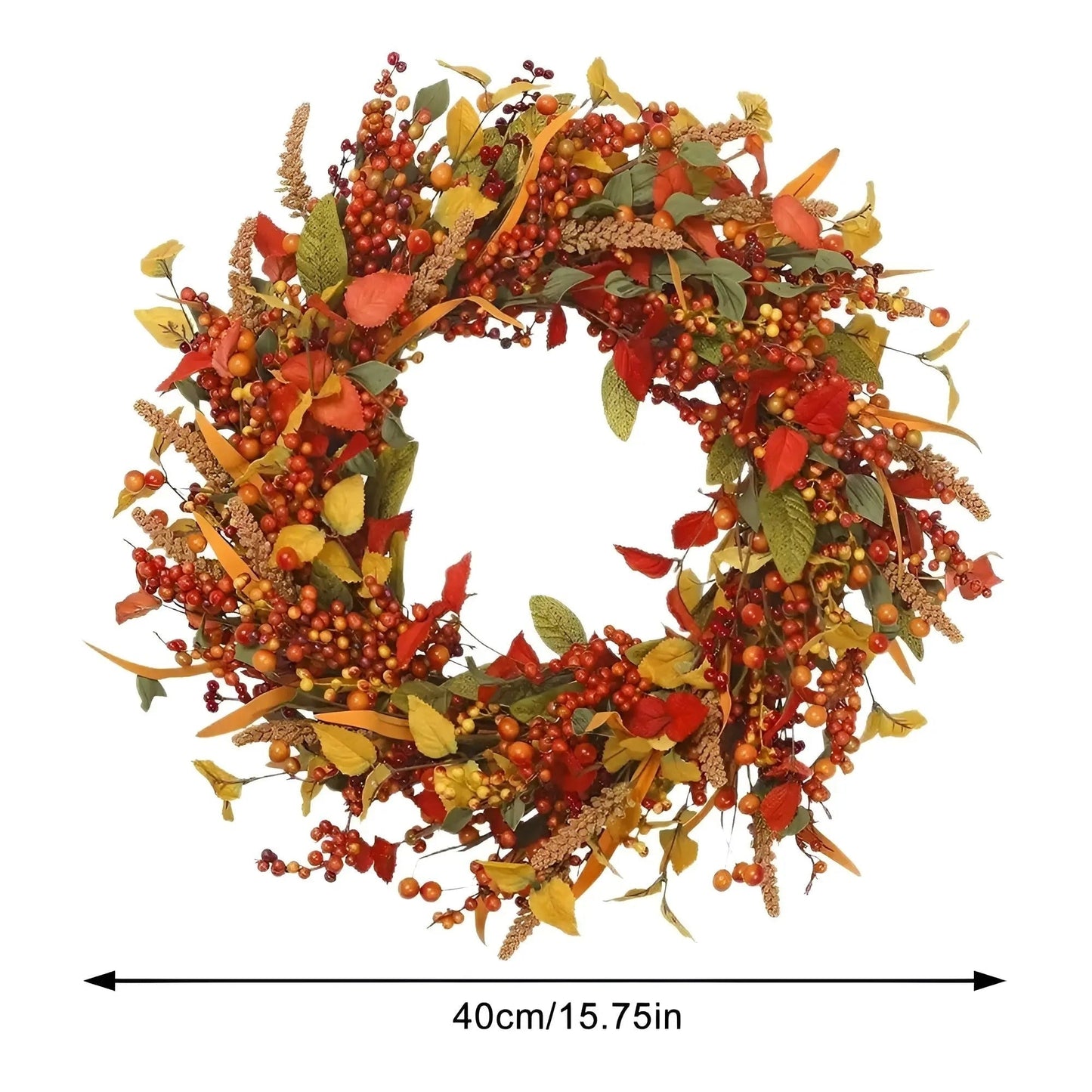 Couronne de porte en rotin d'automne – AmberLeaf