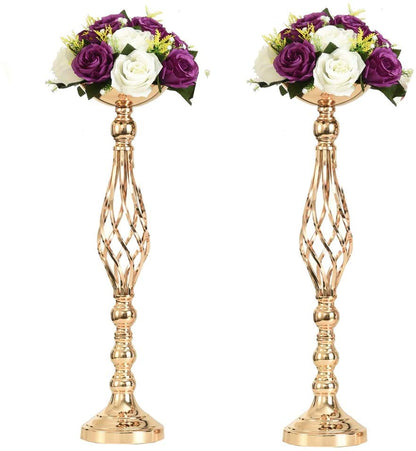 Ensemble de vases en métal doré de 2 pièces élégantes