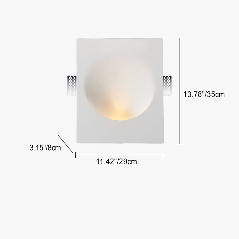 Floroux Applique Murale | Design Minimaliste | Lampe en Plâtre Intégrée | Applique Murale Ronde