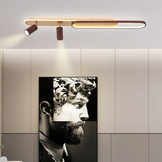 Lumière de plafond LED en acrylique et fer, cylindre ovale long moderne et minimaliste pour le salon