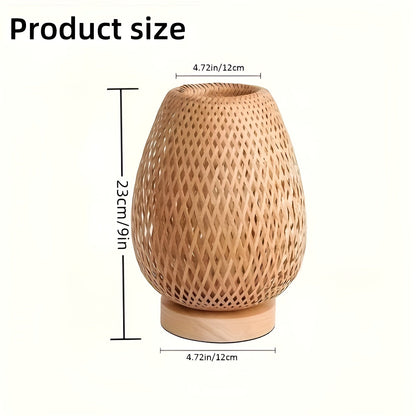 Lampe de table en bambou élégante avec alimentation USB – Design durable et économe en énergie