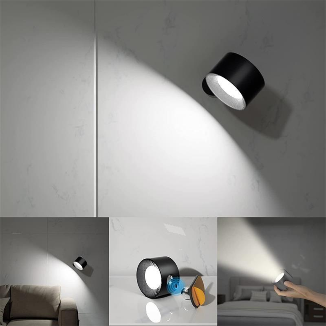 FlexiLamp – Lampe murale rechargeable sans fil 360°
