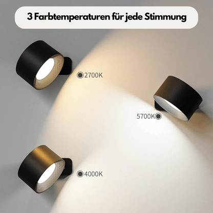 Floroux - Lampe murale sans fil innovante avec orientation flexible à 360° et contrôle tactile