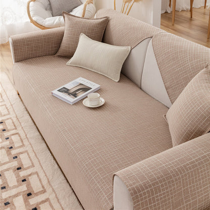 Housses de canapé sectionnelles en coton et lin, housses de canapé non glissantes pour chiens, chats, enfants, fauteuil convertible, forme L, accoudoir, dossier