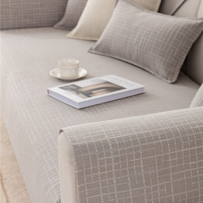 Housses de canapé sectionnelles en coton et lin, housses de canapé non glissantes pour chiens, chats, enfants, fauteuil convertible, forme L, accoudoir, dossier