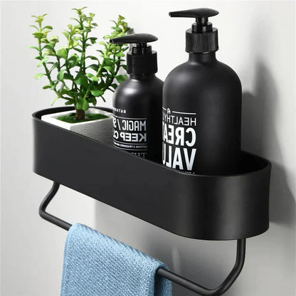 Étagère de salle de bain noire élégante | Panier tendance pour ranger vos articles de douche