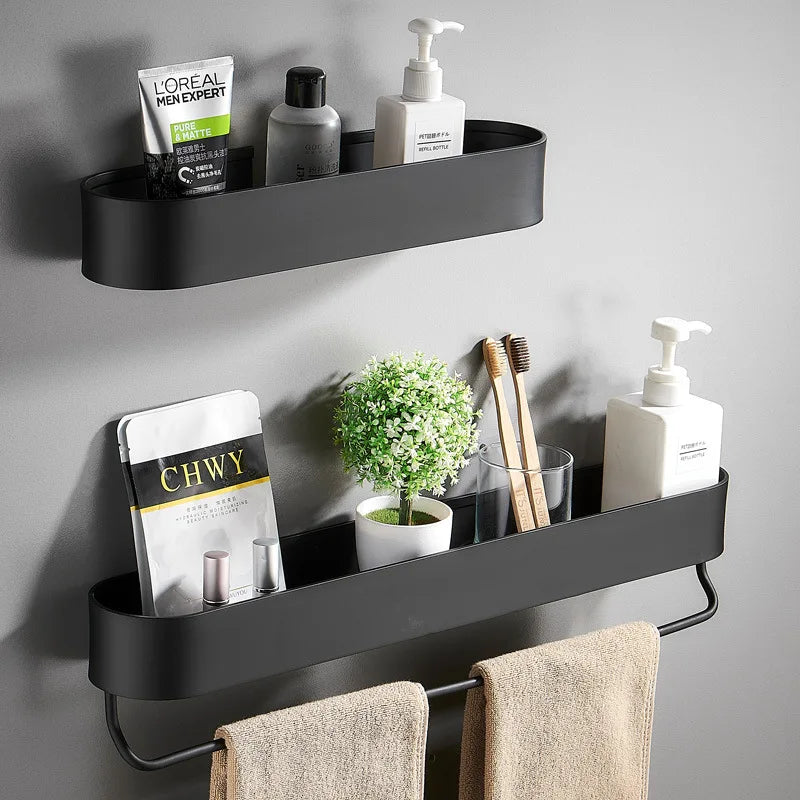 Étagère de salle de bain noire élégante | Panier tendance pour ranger vos articles de douche