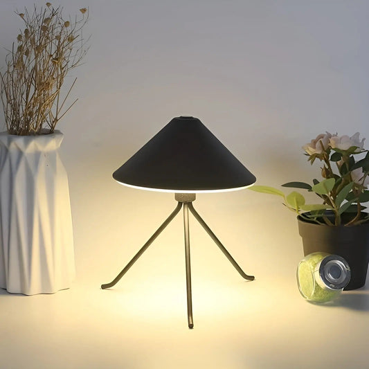 Élégance Luxe Lampe de Table – Éclairage LED Rechargeable par USB avec Design Chic en Noir, Or et Argent