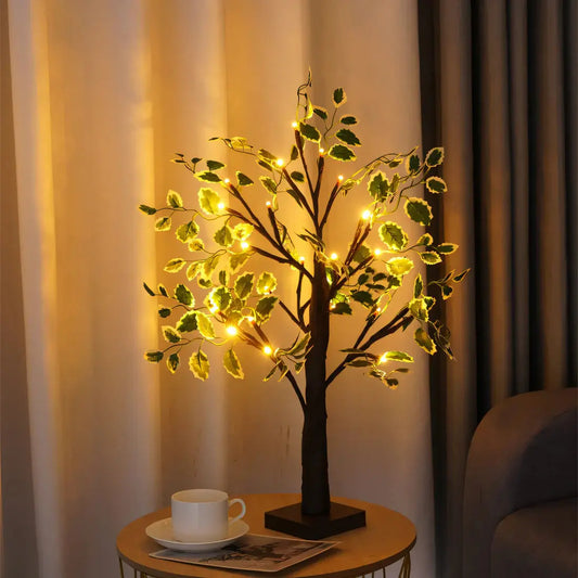 Magique BrightTree Lampe de Table – Design d'Arbre Élégant avec Éclairage LED Chaud