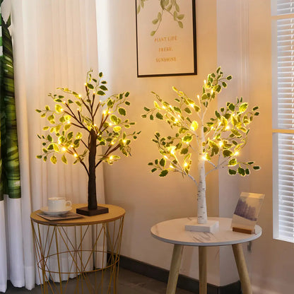 Magique BrightTree Lampe de Table – Design d'Arbre Élégant avec Éclairage LED Chaud